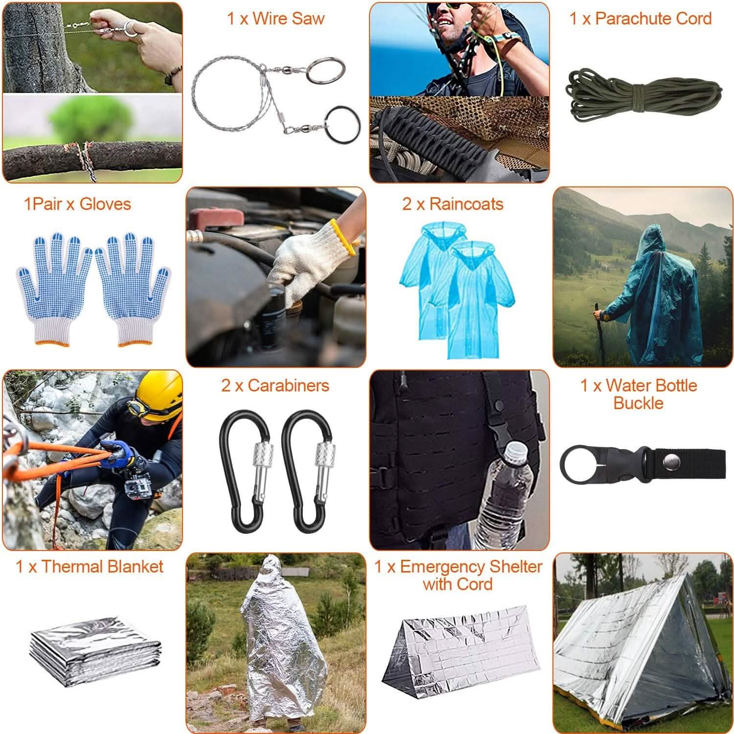 125-Piece Tactical Emergency Survival Gear Kit Outdoor