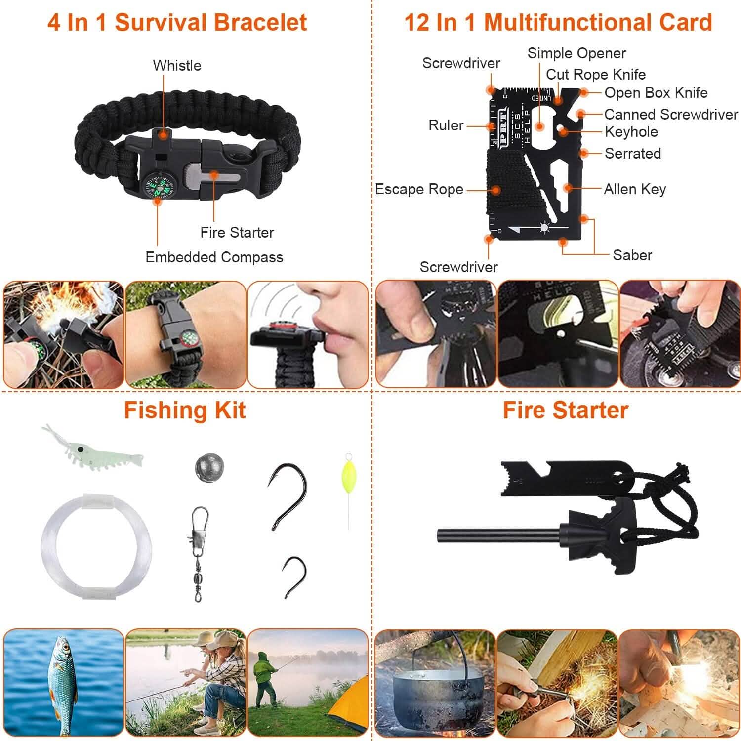125-Piece Tactical Emergency Survival Gear Kit Outdoor