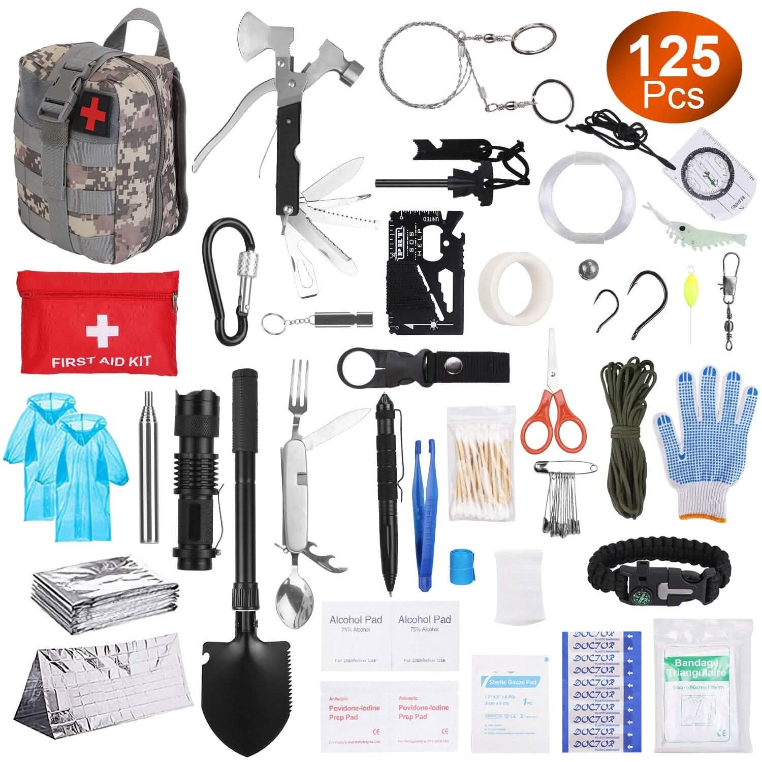 125-Piece Tactical Emergency Survival Gear Kit Outdoor