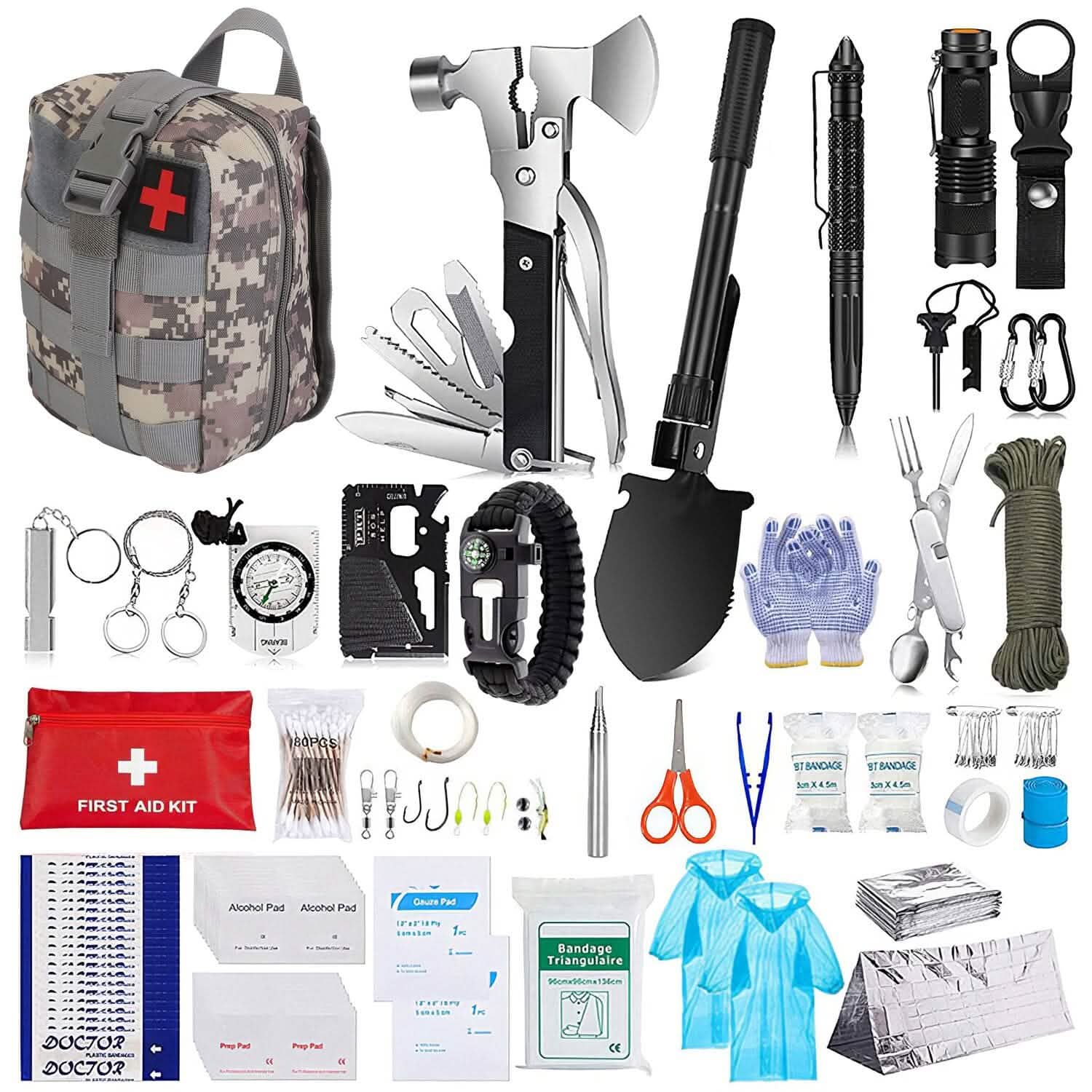 125-Piece Tactical Emergency Survival Gear Kit Outdoor