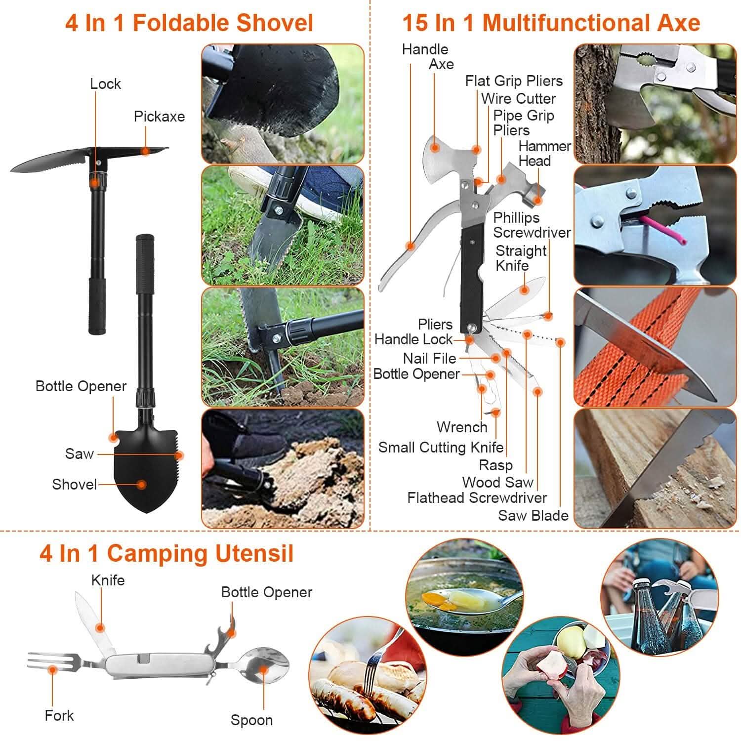 125-Piece Tactical Emergency Survival Gear Kit Outdoor