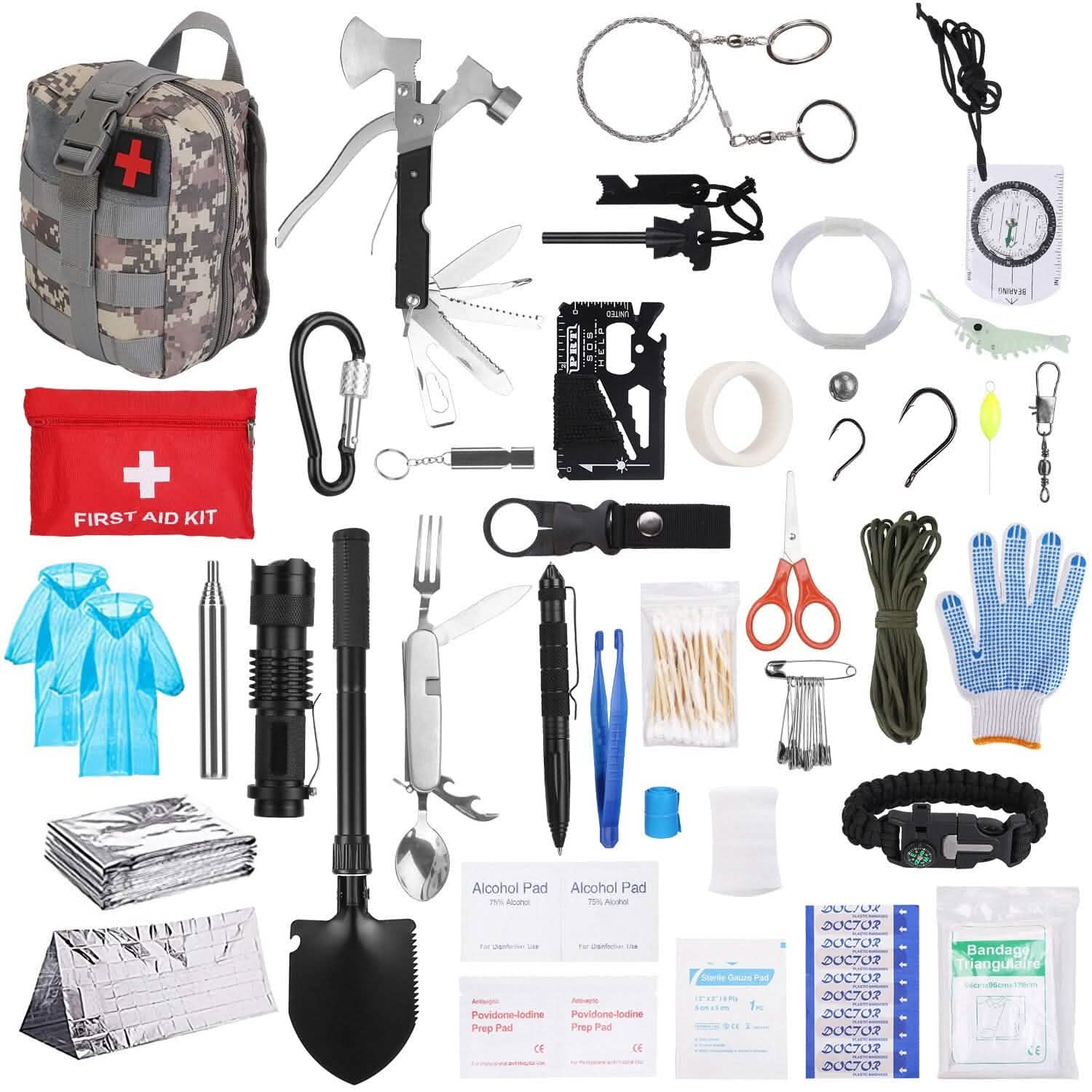 125-Piece Tactical Emergency Survival Gear Kit Outdoor