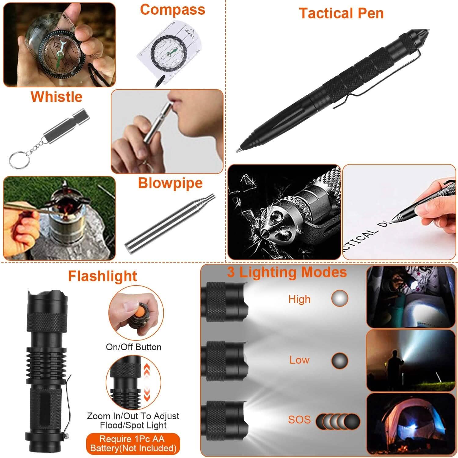 125-Piece Tactical Emergency Survival Gear Kit Outdoor
