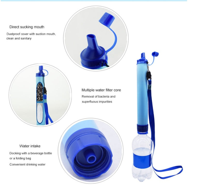 Portable Water Filter Straw For Outdoor Survival Travel