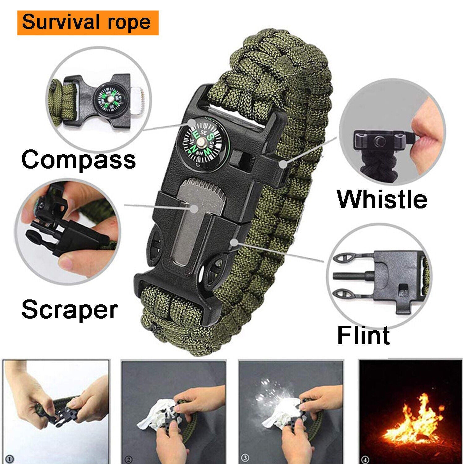 14-in-1 Outdoor Survival Gear Kit Camping Hunting