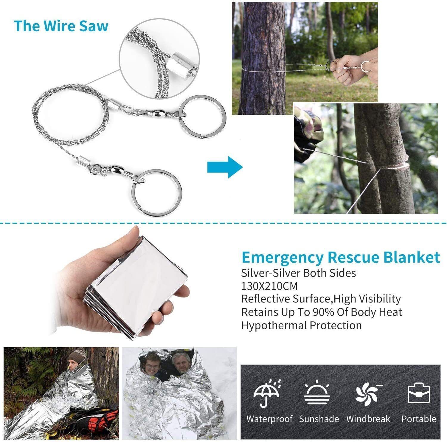 14-in-1 Outdoor Survival Gear Kit Camping Hunting