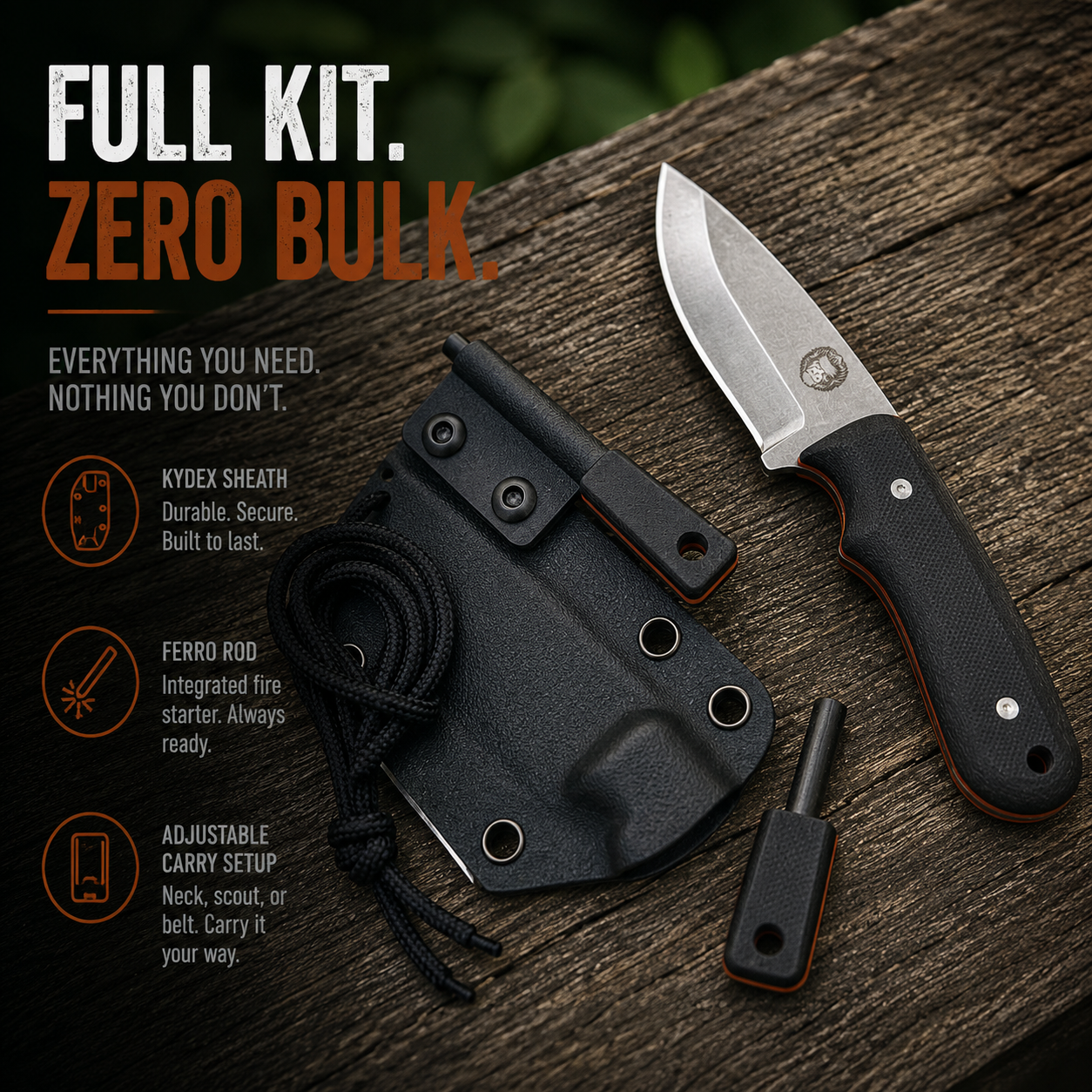 Redline Compact Survival Knife Fire Starter Kit