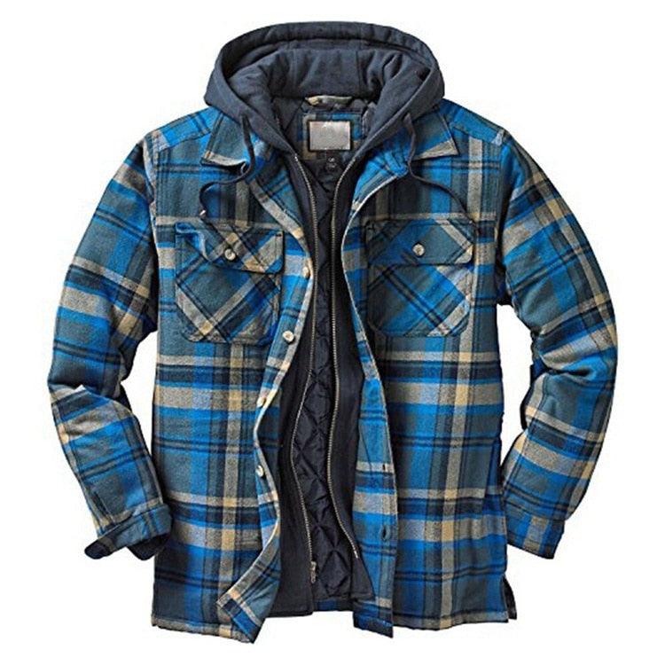 Men's Plaid Hooded Shirt Jacket
