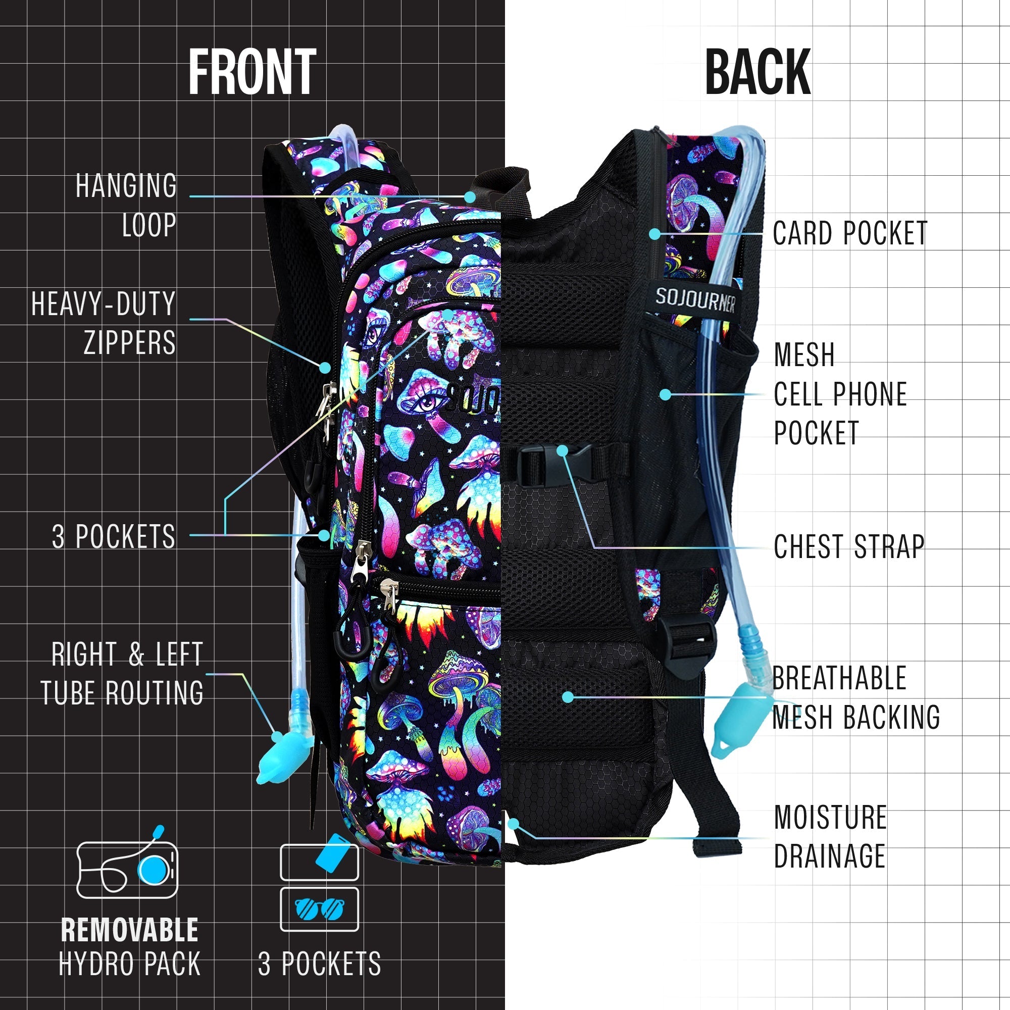 Medium Hydration Pack Backpack Outdoor Adventure Gear
