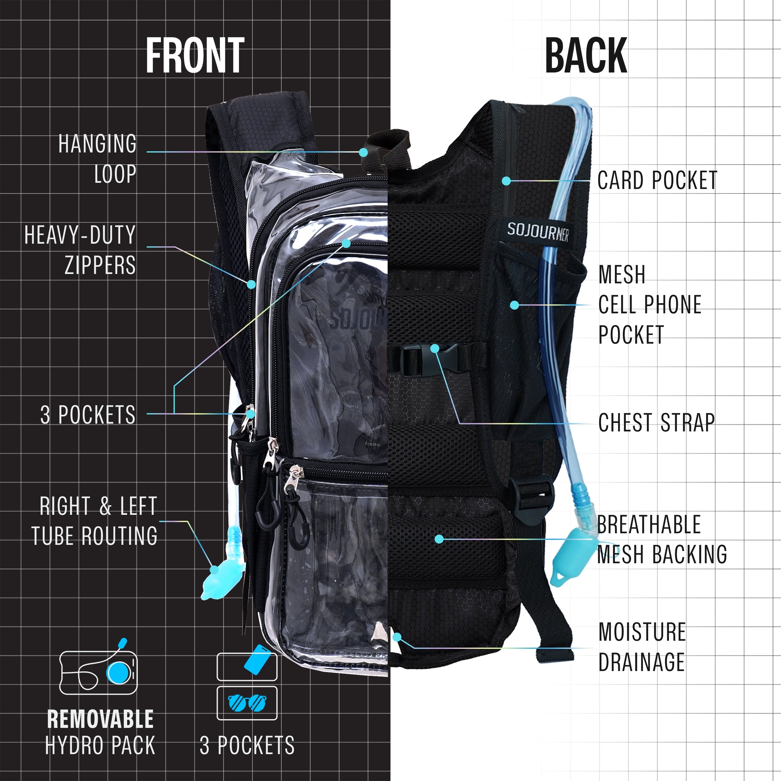 Medium Hydration Pack Backpack Outdoor Adventure Gear