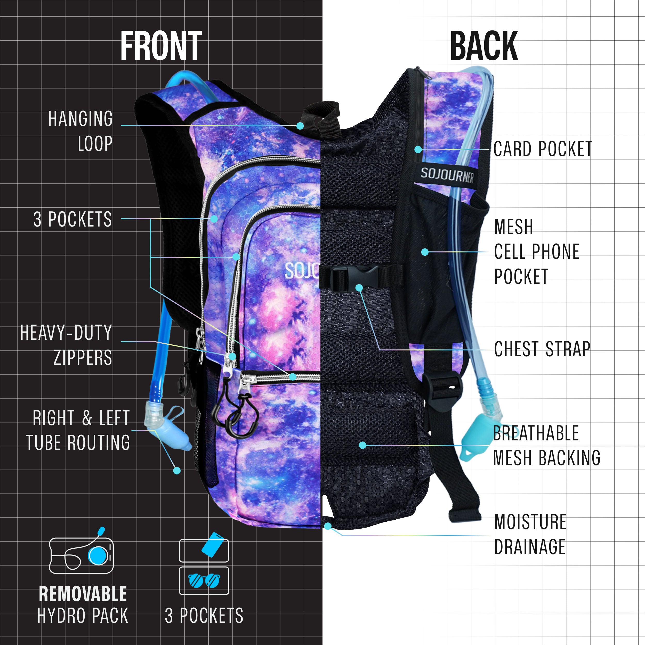 Medium Hydration Pack Backpack Outdoor Adventure Gear