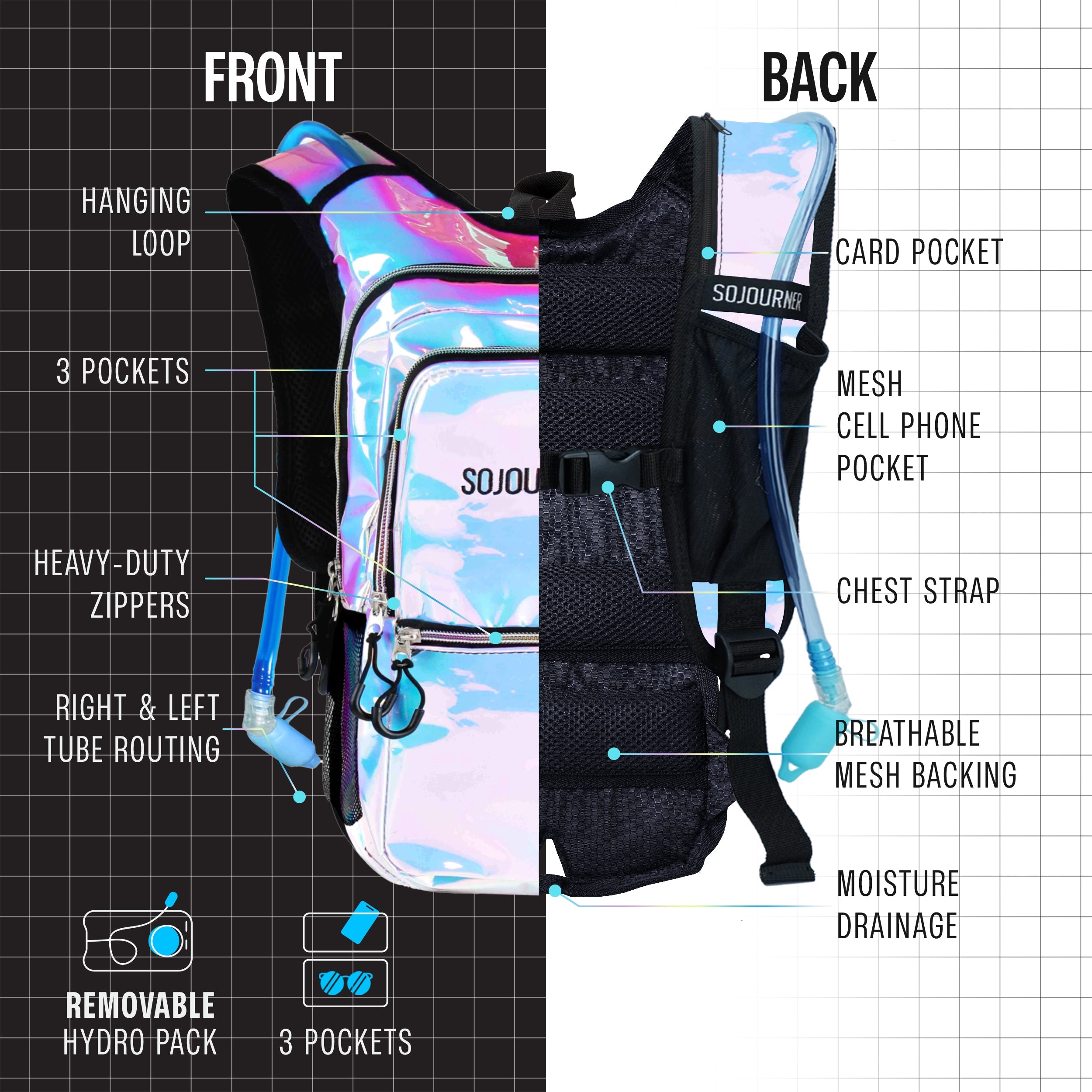 Medium Hydration Pack Backpack Outdoor Adventure Gear