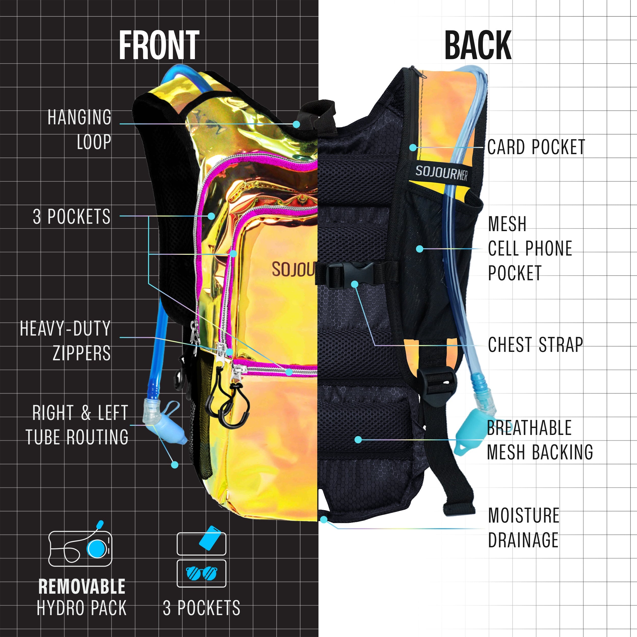 Medium Hydration Pack Backpack Outdoor Adventure Gear