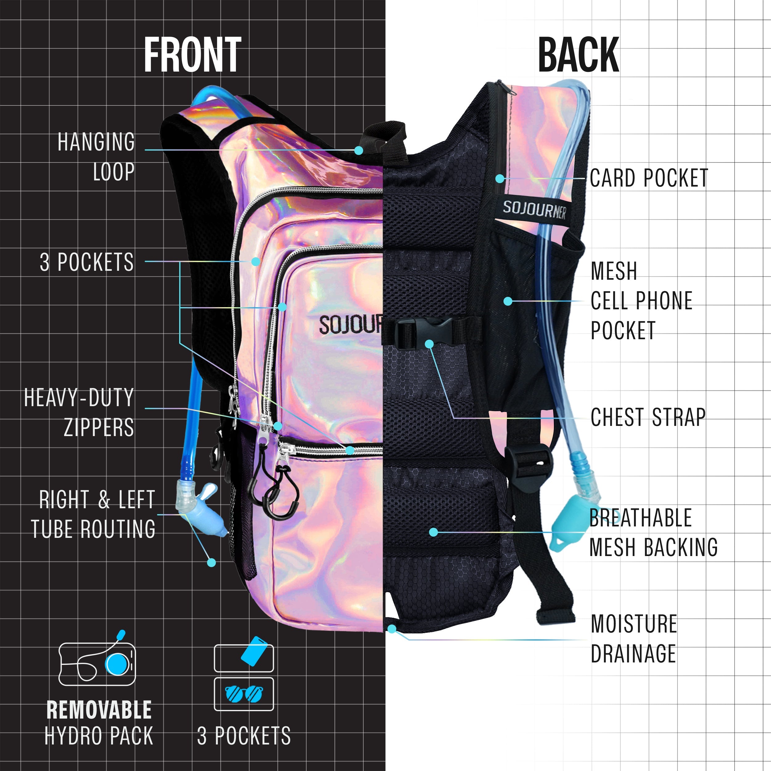 Medium Hydration Pack Backpack Outdoor Adventure Gear