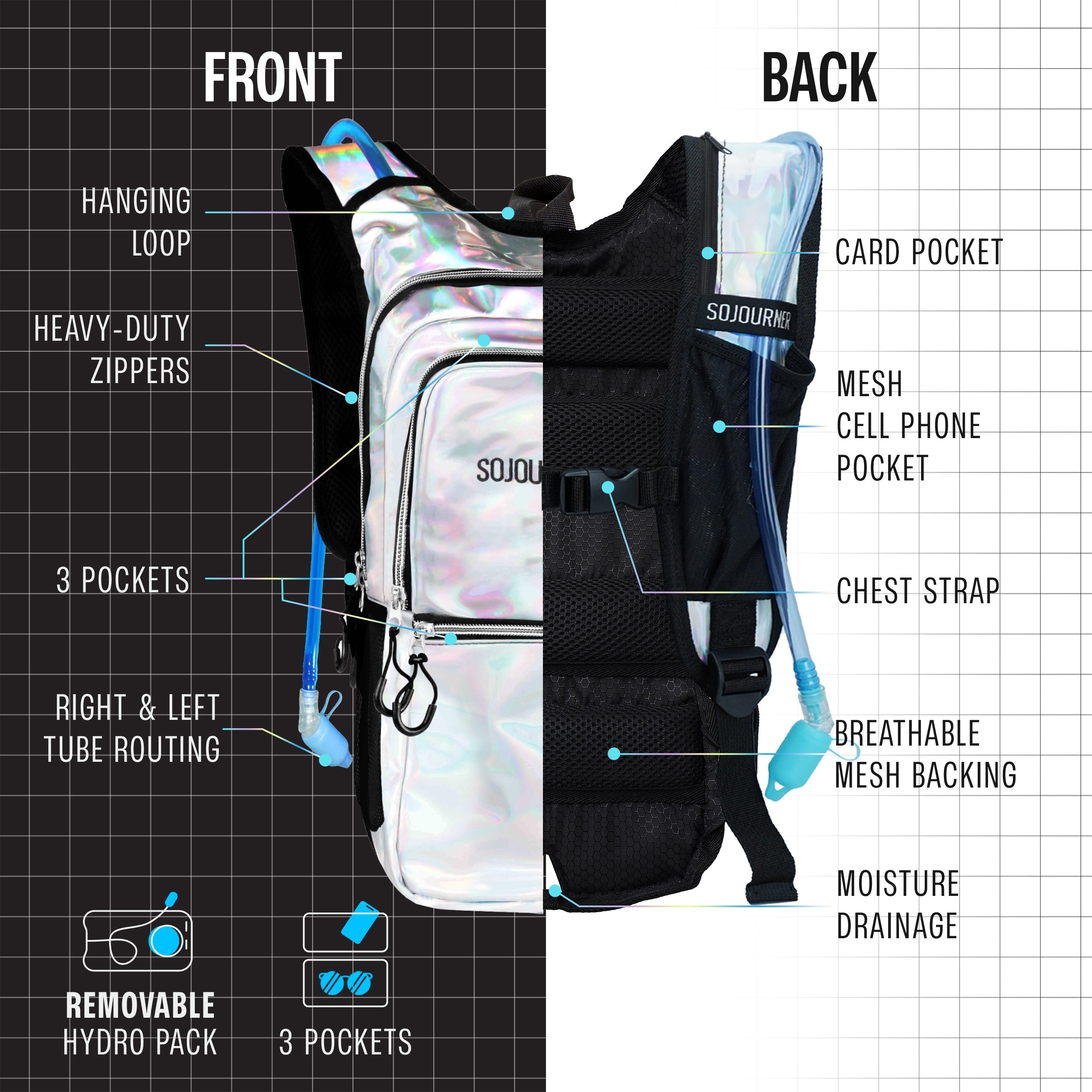Medium Hydration Pack Backpack Outdoor Adventure Gear