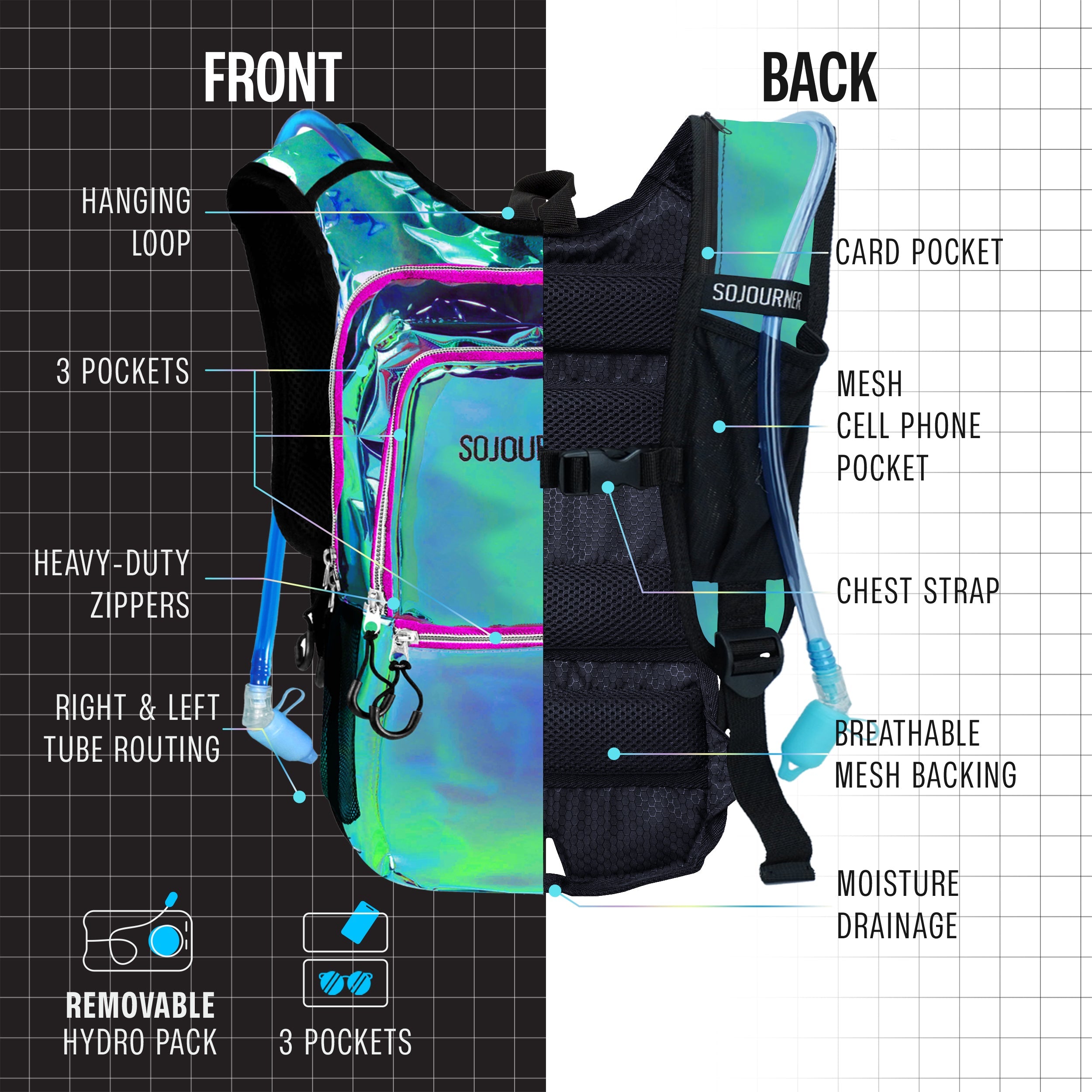 Medium Hydration Pack Backpack Outdoor Adventure Gear