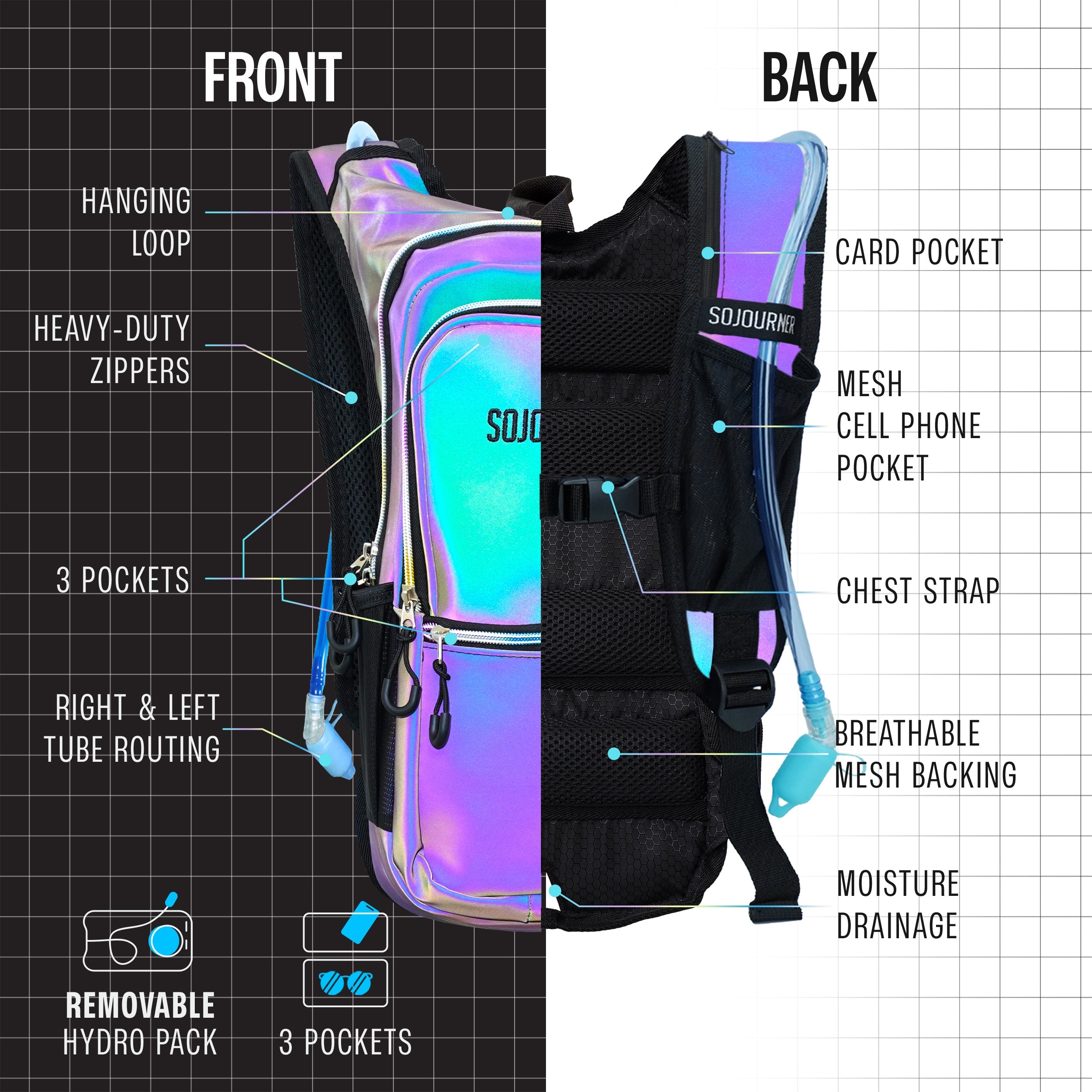 Medium Hydration Pack Backpack Outdoor Adventure Gear
