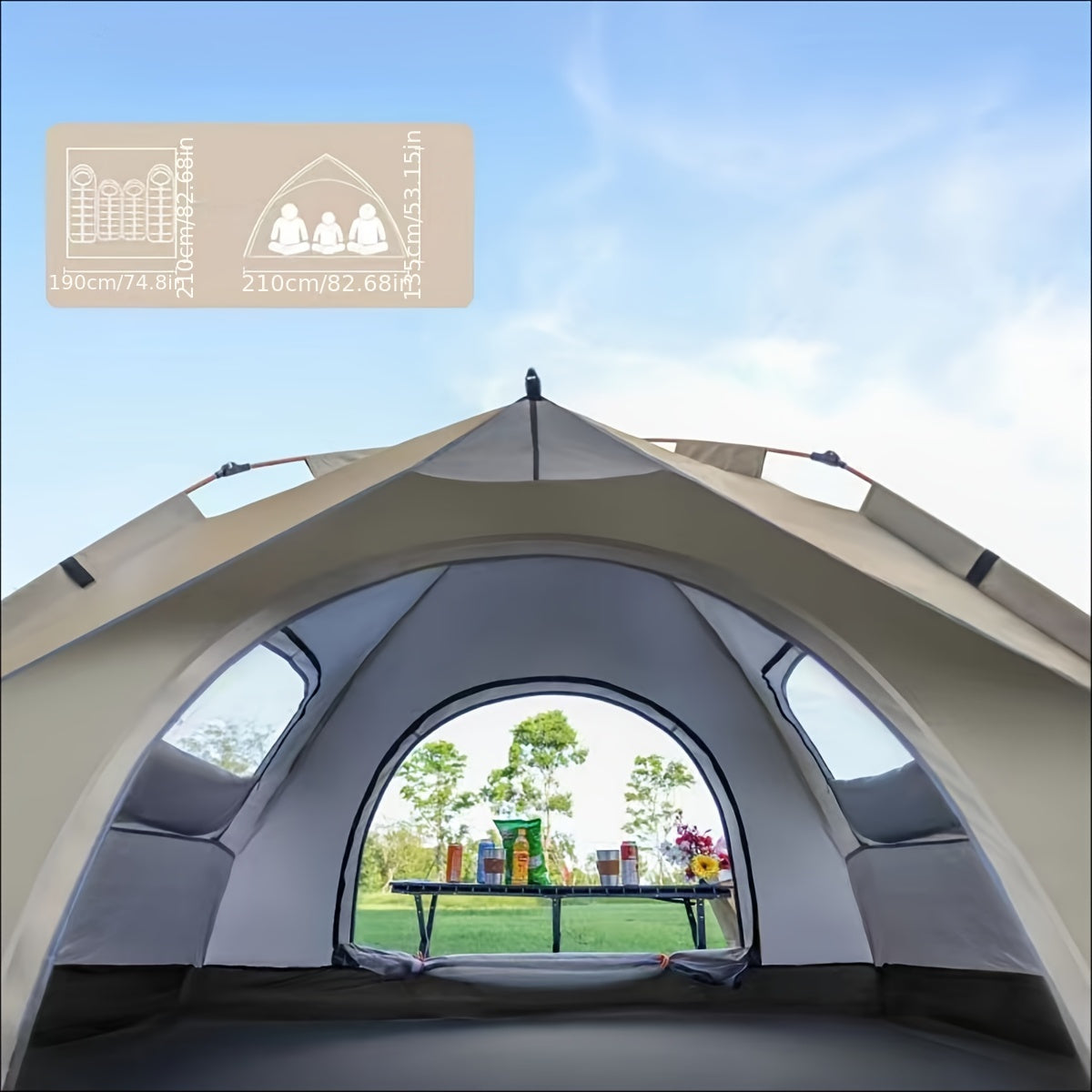3-4 Person Instant Pop Up Waterproof Camping Tent