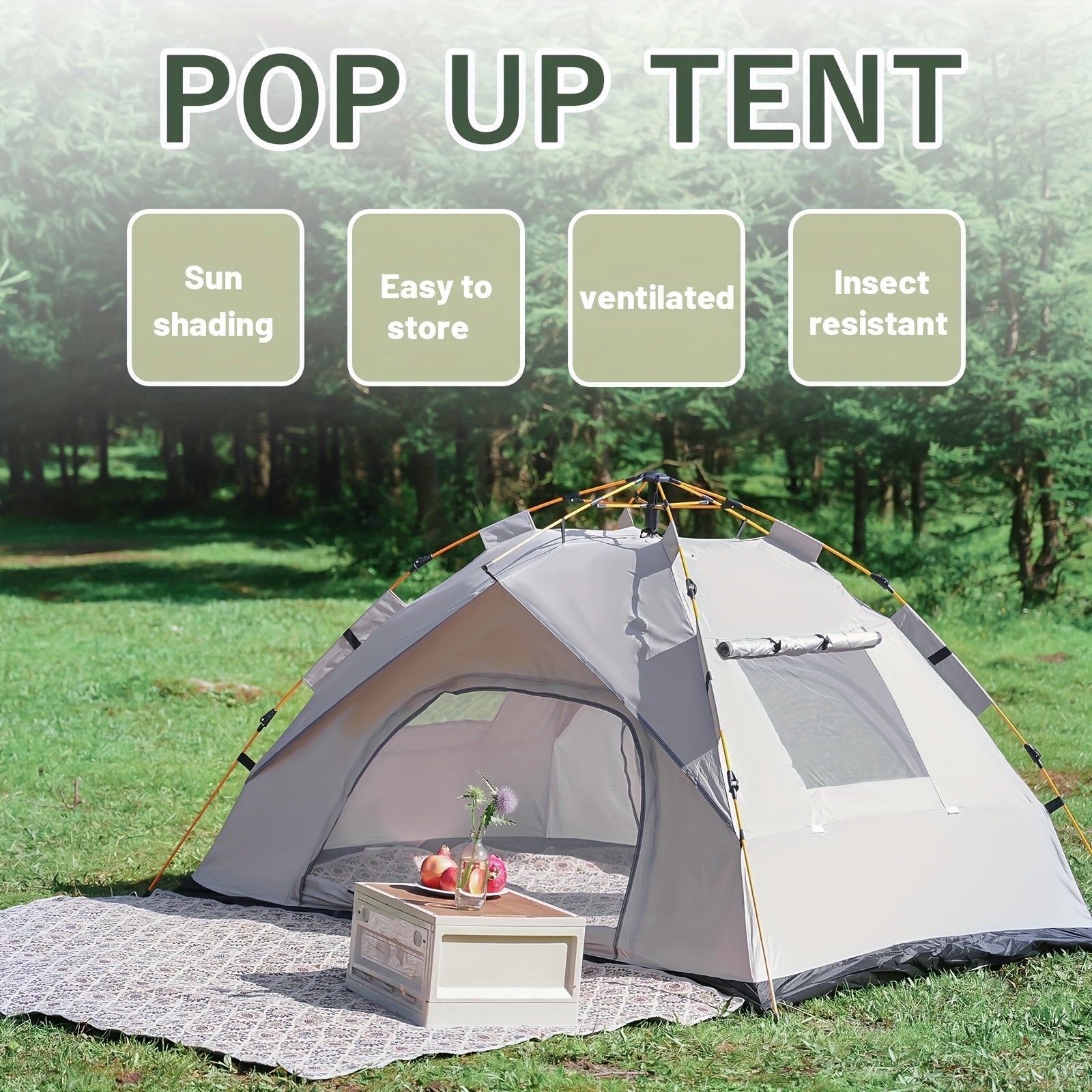 3-4 Person Instant Pop Up Waterproof Camping Tent