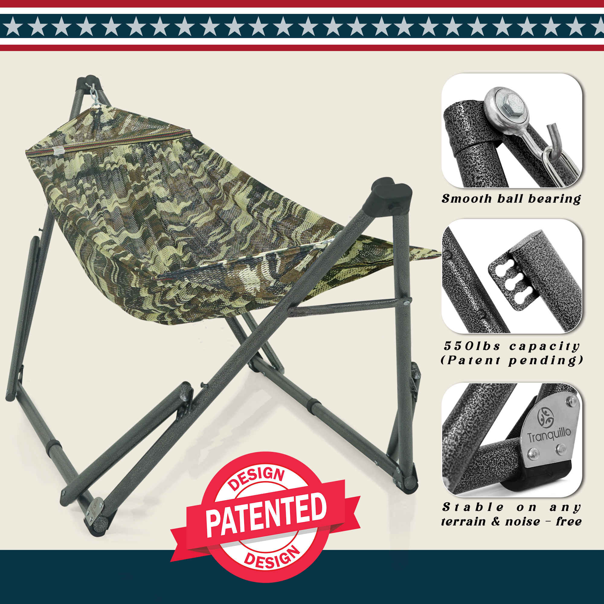 Uniki Collapsible Hammock Stand Outdoor Relaxation
