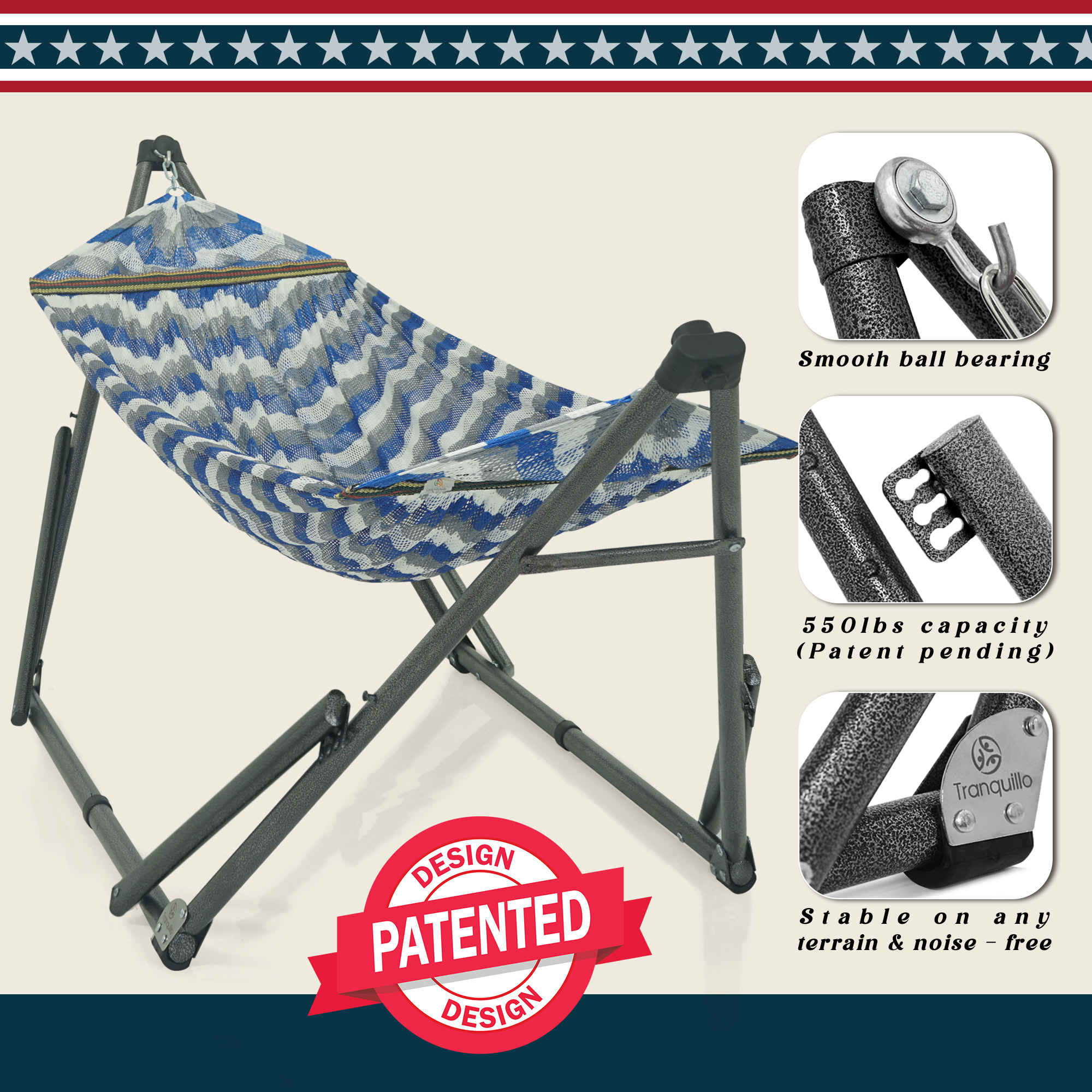 Uniki Collapsible Hammock Stand Outdoor Relaxation