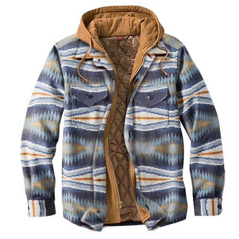 Men's Plaid Hooded Shirt Jacket