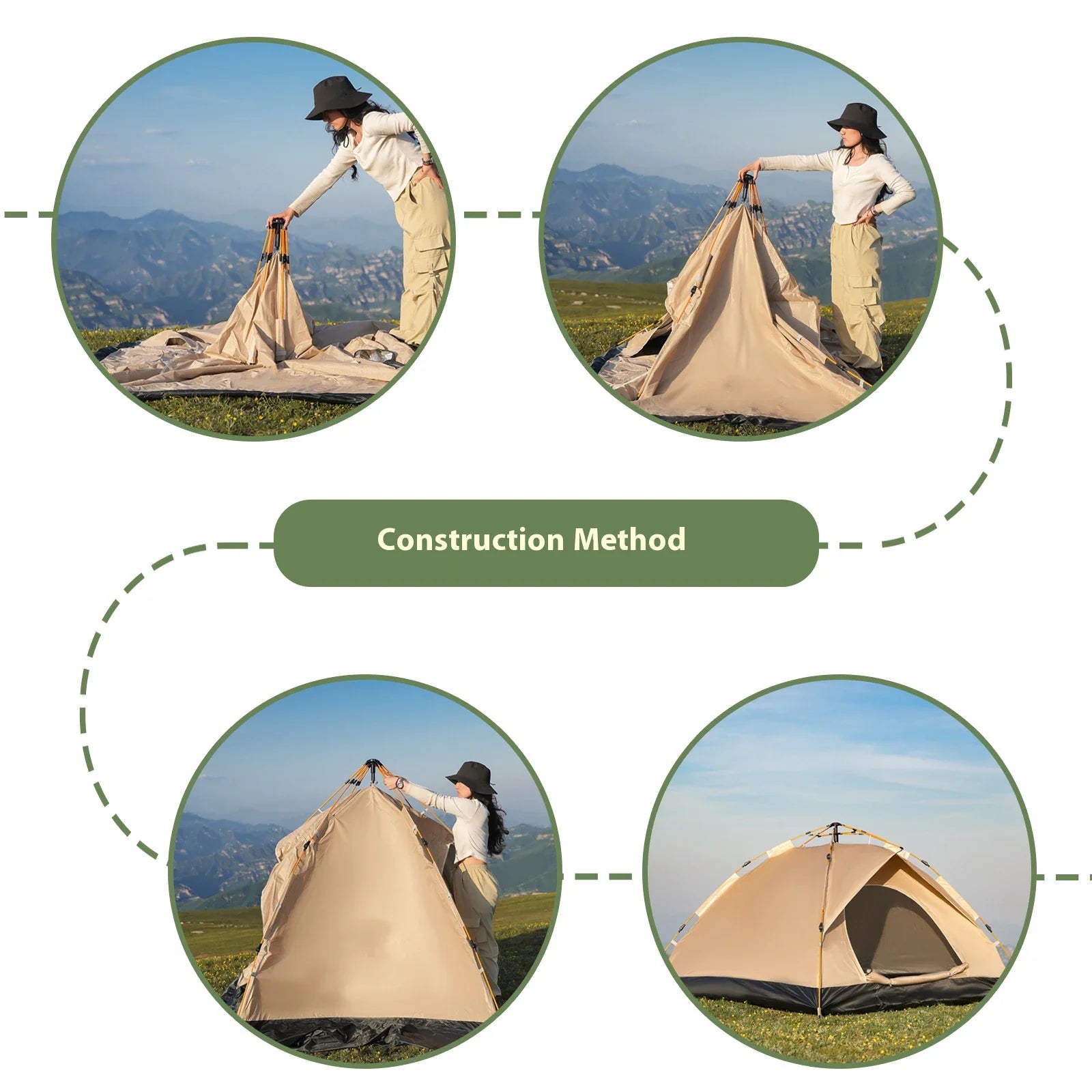 Windproof Family Camping Tent Easy Setup