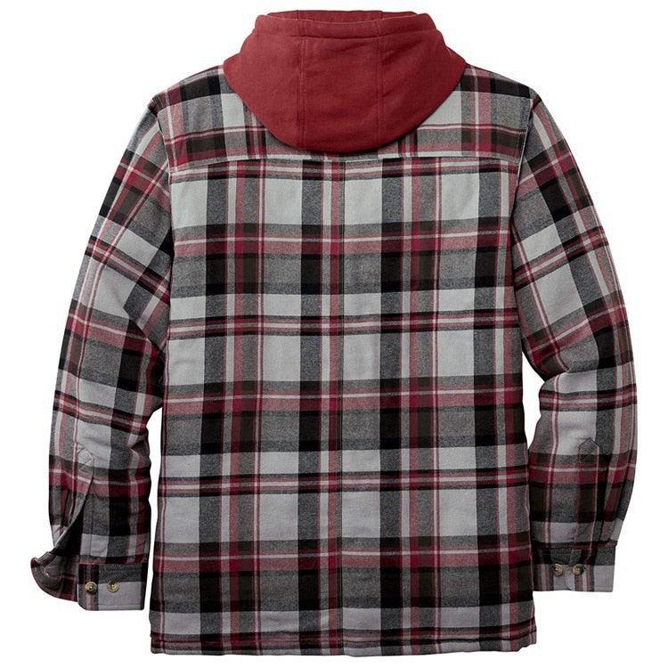 Men's Plaid Hooded Shirt Jacket