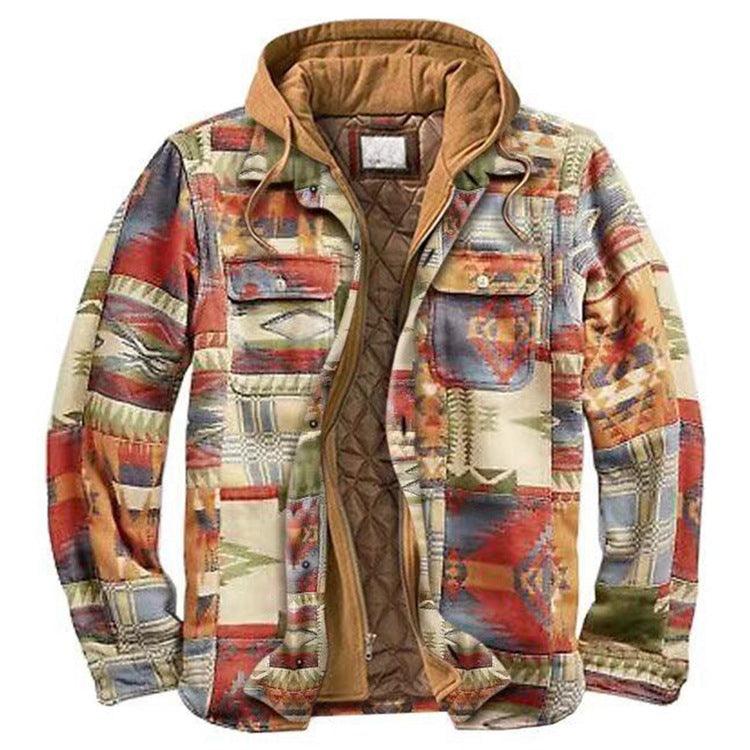 Men's Plaid Hooded Shirt Jacket