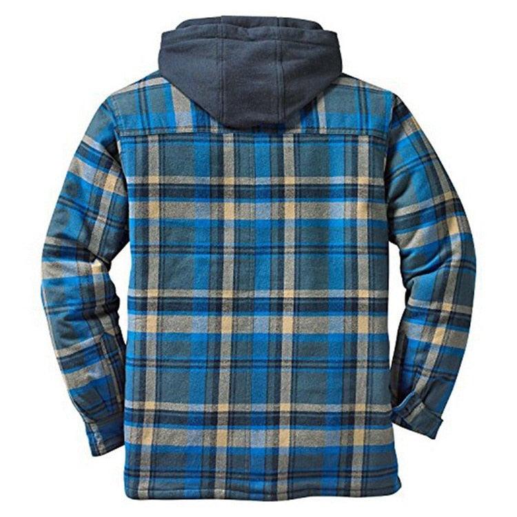 Men's Plaid Hooded Shirt Jacket