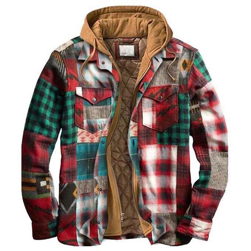 Men's Plaid Hooded Shirt Jacket