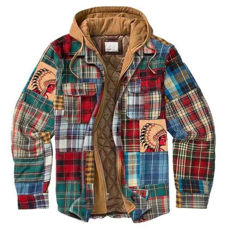 Men's Plaid Hooded Shirt Jacket