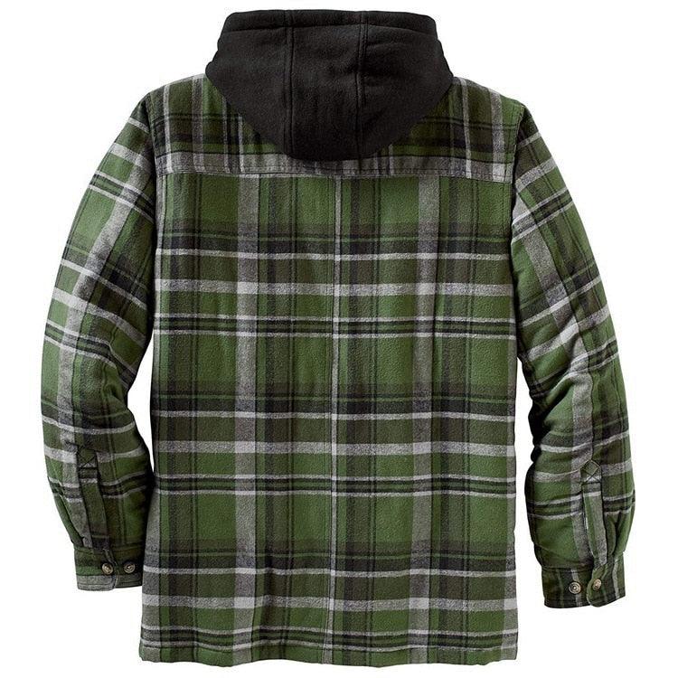 Men's Plaid Hooded Shirt Jacket