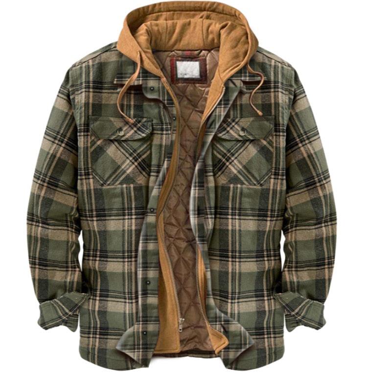 Men's Plaid Hooded Shirt Jacket