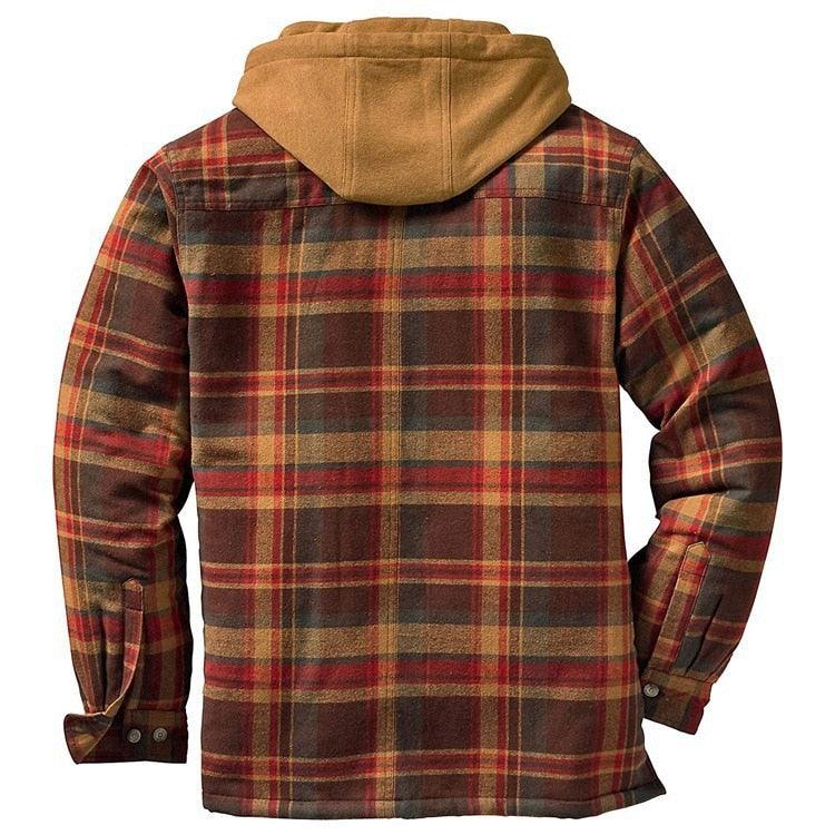Men's Plaid Hooded Shirt Jacket