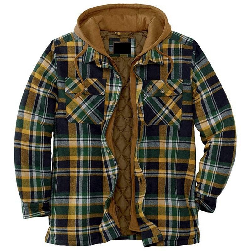 Men's Plaid Hooded Shirt Jacket