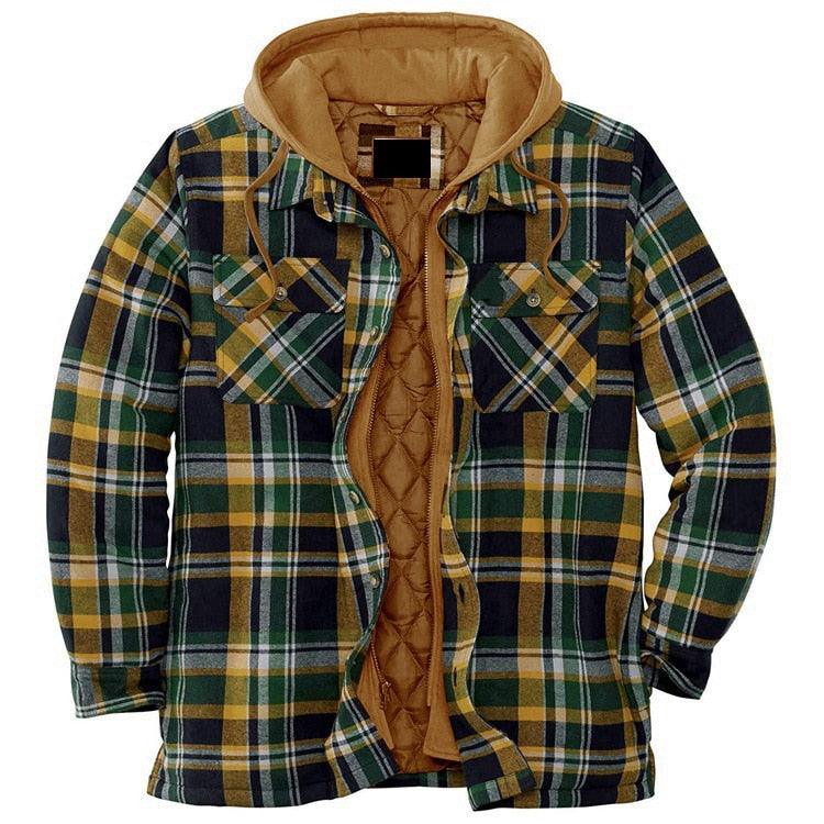 Men's Plaid Hooded Shirt Jacket