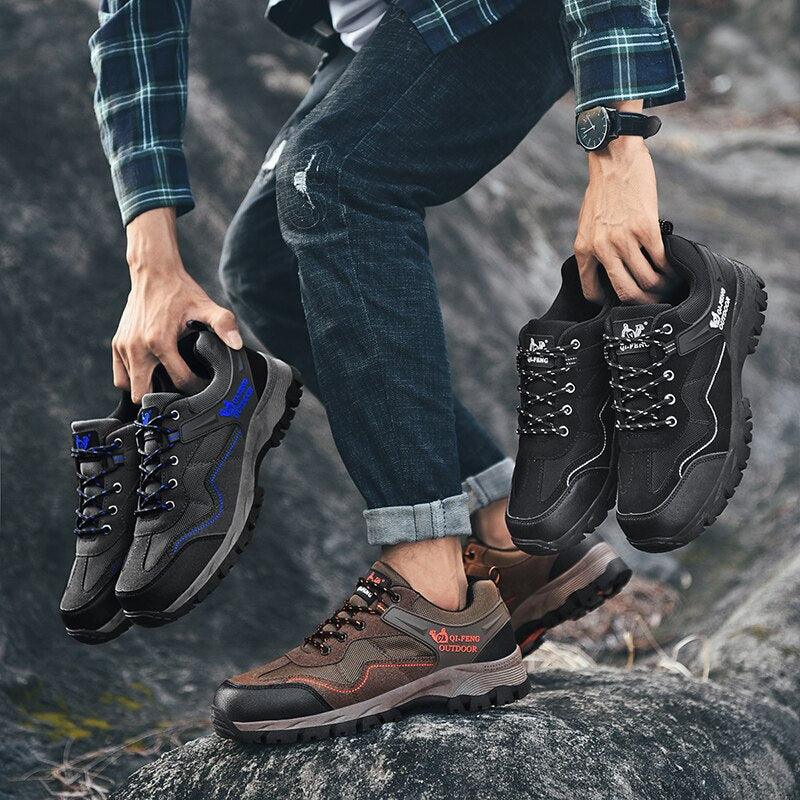 Men's Leather Low-Cut Hiking Shoes