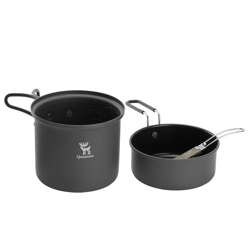 Ultra-Light Aluminum Camping Cookware Set Nestable Design