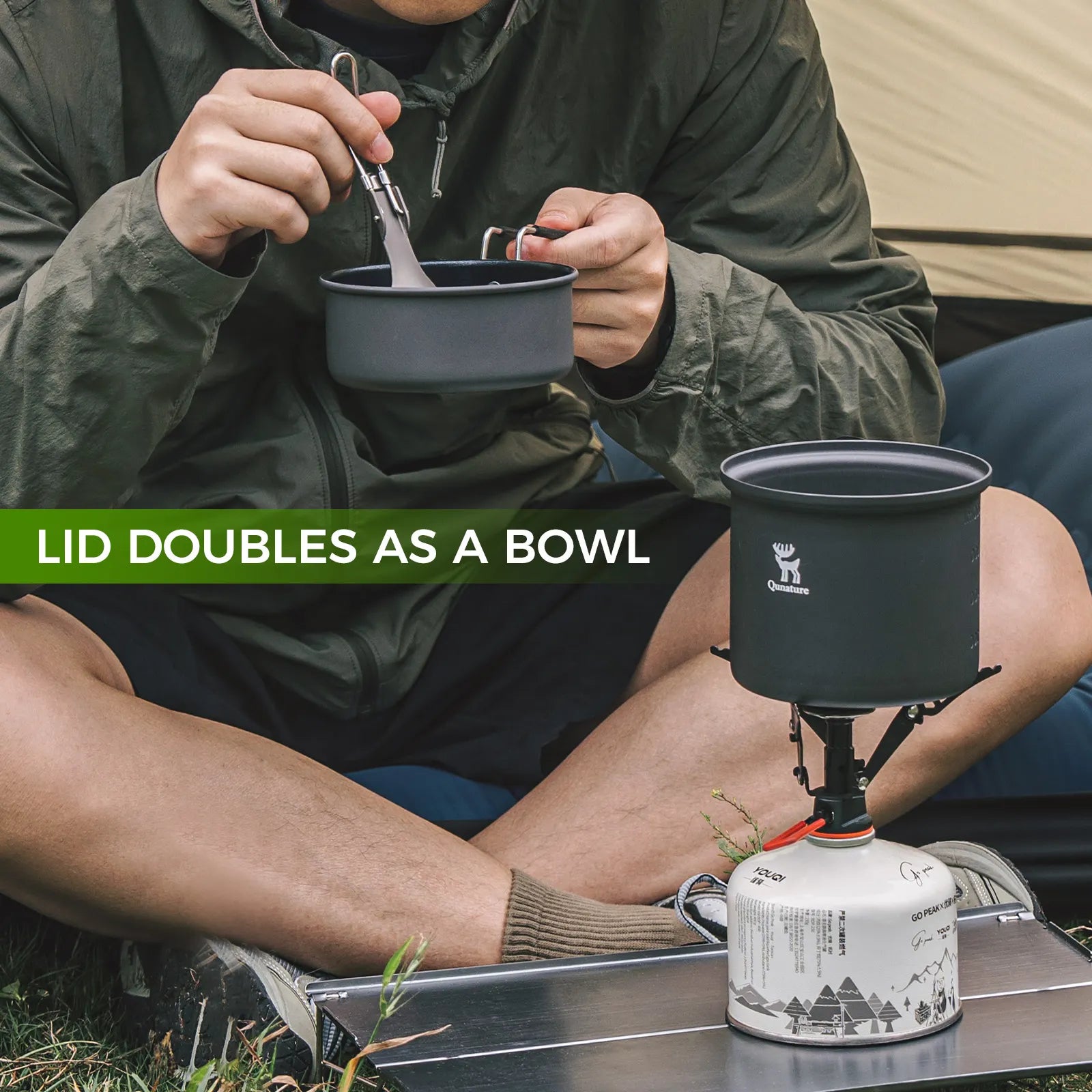 Ultra-Light Aluminum Camping Cookware Set Nestable Design
