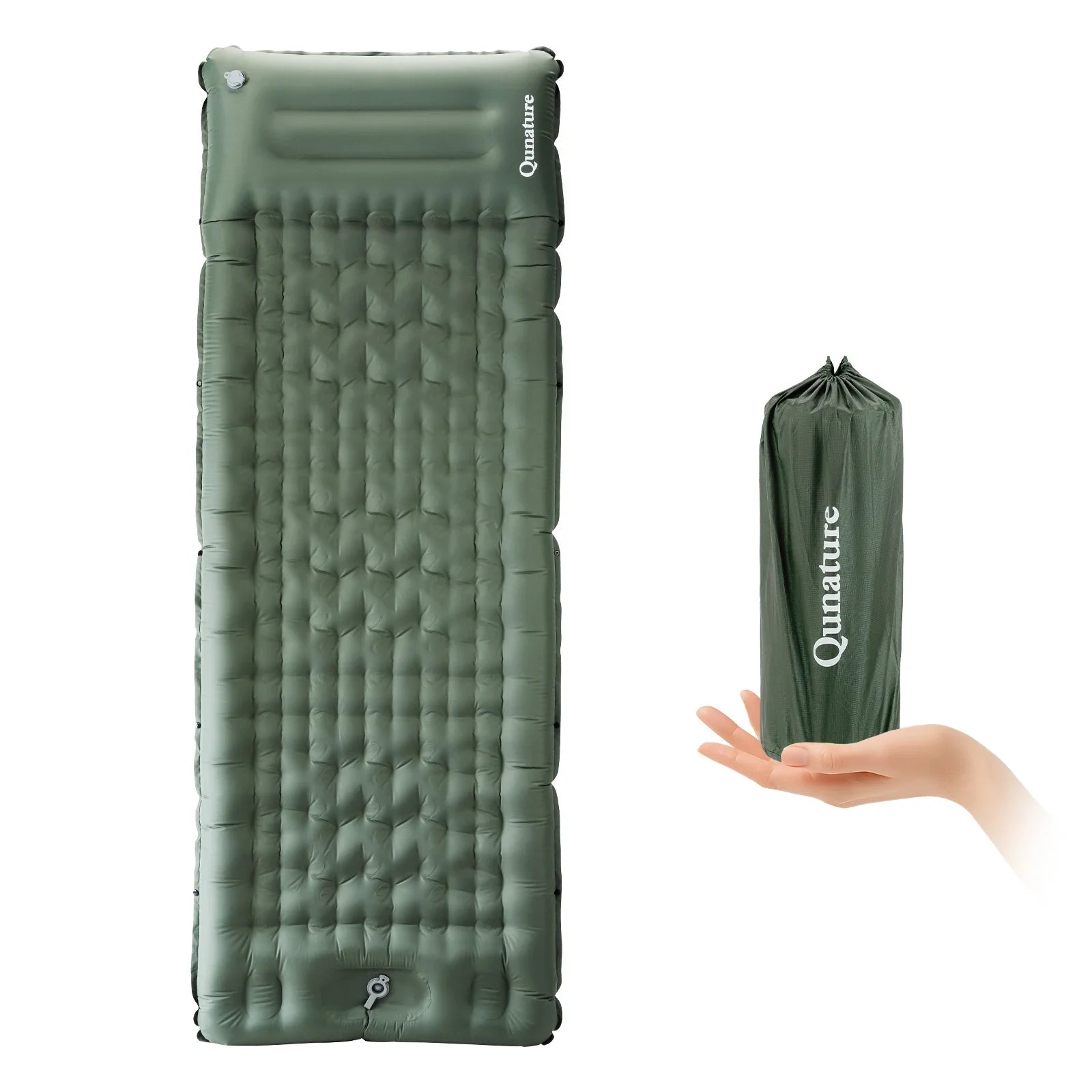 Ultra-Light Inflatable Sleeping Pad With Built-In Pillow