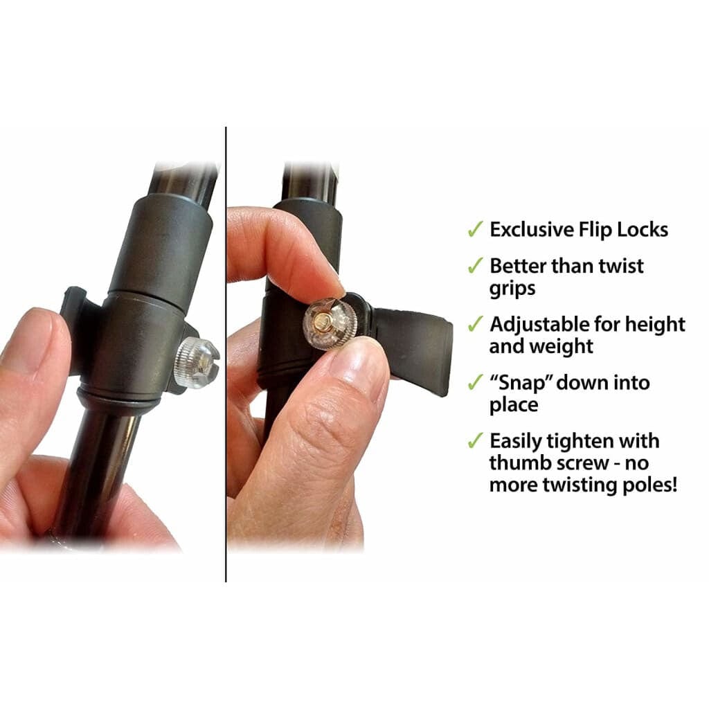 Folding Walking Hiking Poles With Rubber Feet Bag