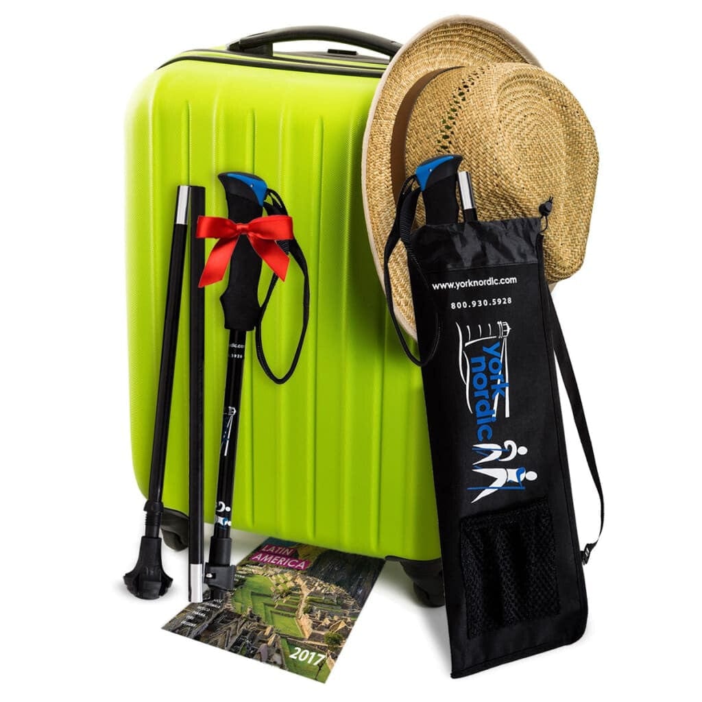 Folding Walking Hiking Poles With Rubber Feet Bag